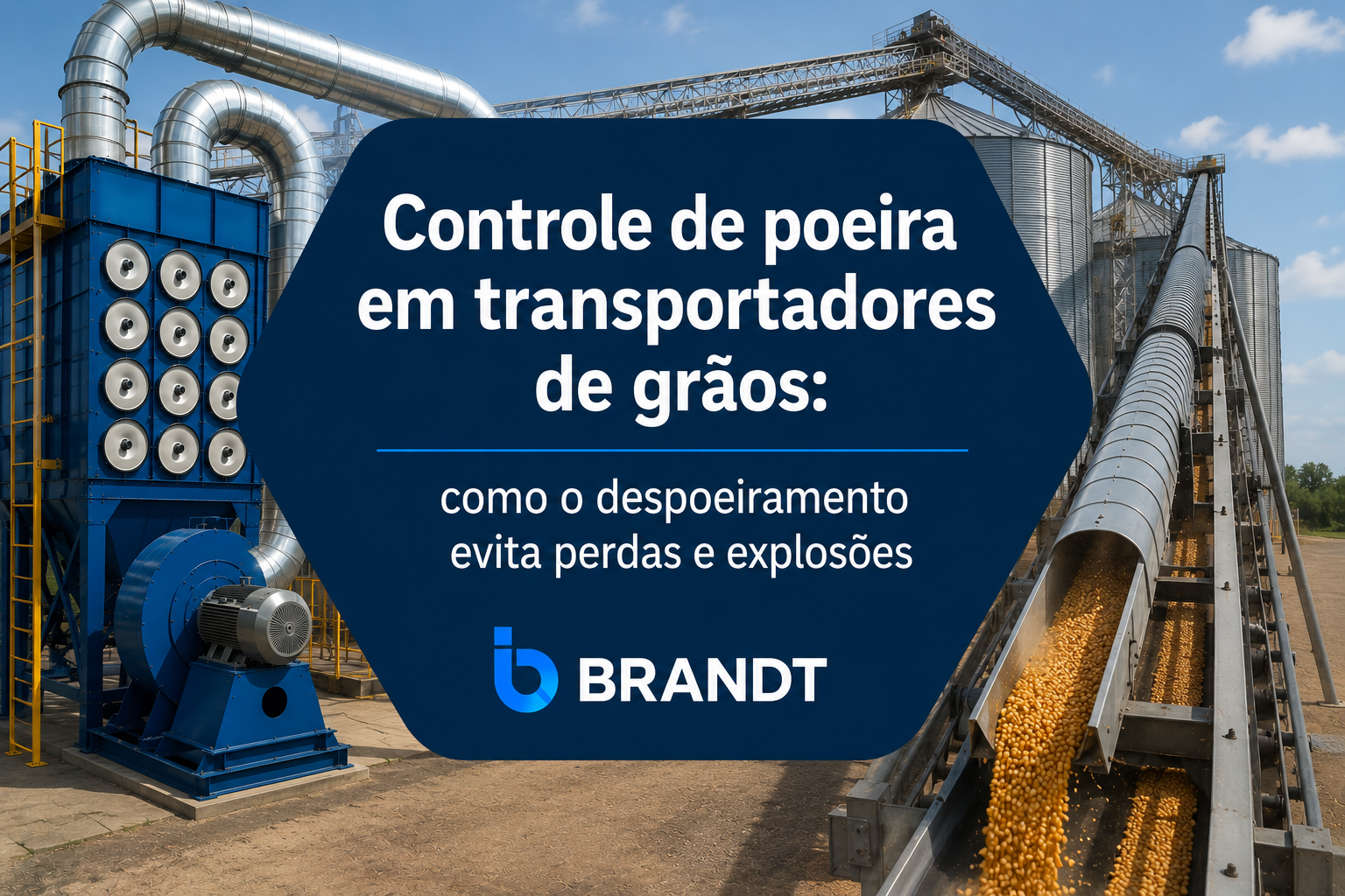 Controle de poeira em transportadores de grãos: como o despoeiramento evita perdas e explosões