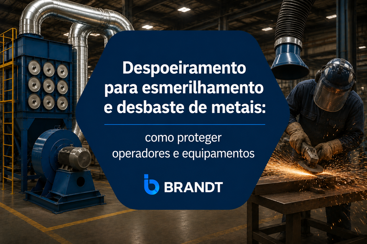Despoeiramento para esmerilhamento e desbaste de metais: como proteger operadores e equipamentos