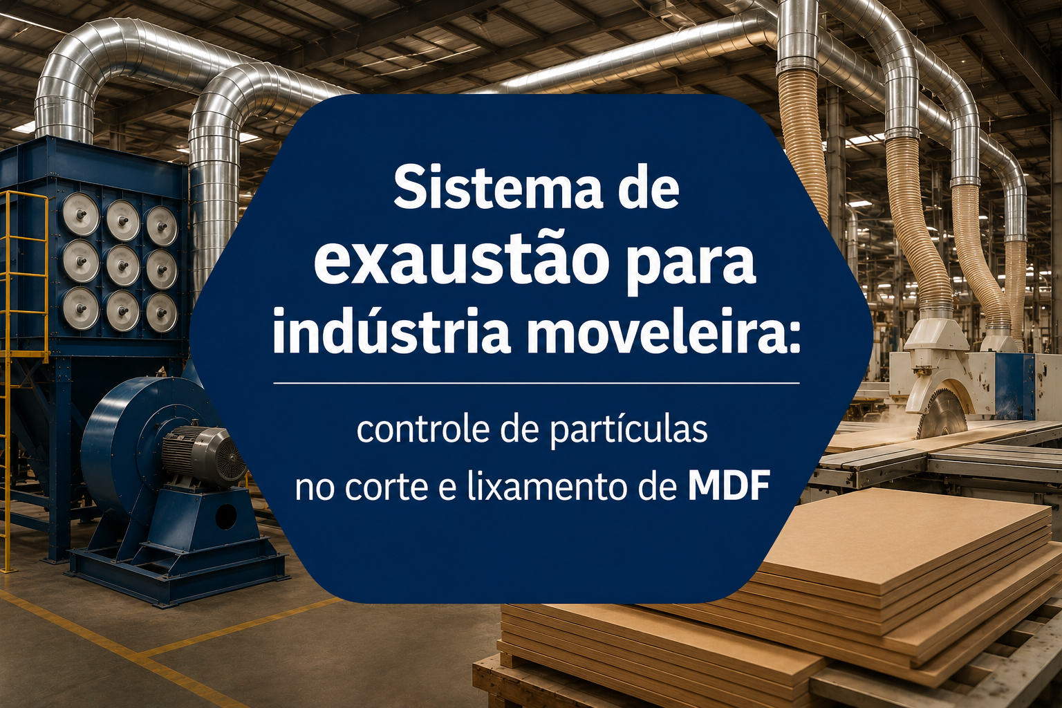 Sistema de exaustão para indústria moveleira: controle de partículas no corte e lixamento de MDF