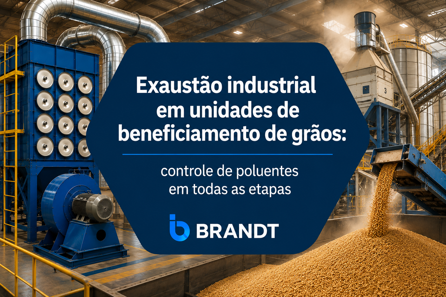 Exaustão industrial em unidades de beneficiamento de grãos: controle de poluentes em todas as etapas