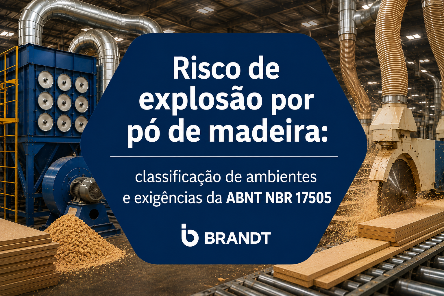 Risco de explosão por pó de madeira: classificação de ambientes e exigências da ABNT NBR 17505