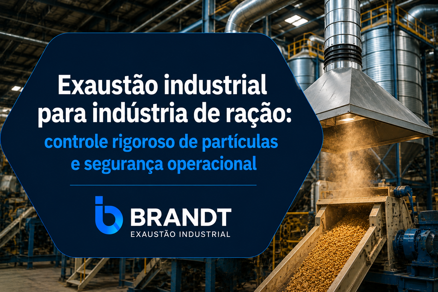 Exaustão industrial para indústria de ração: controle rigoroso de partículas e segurança operacional