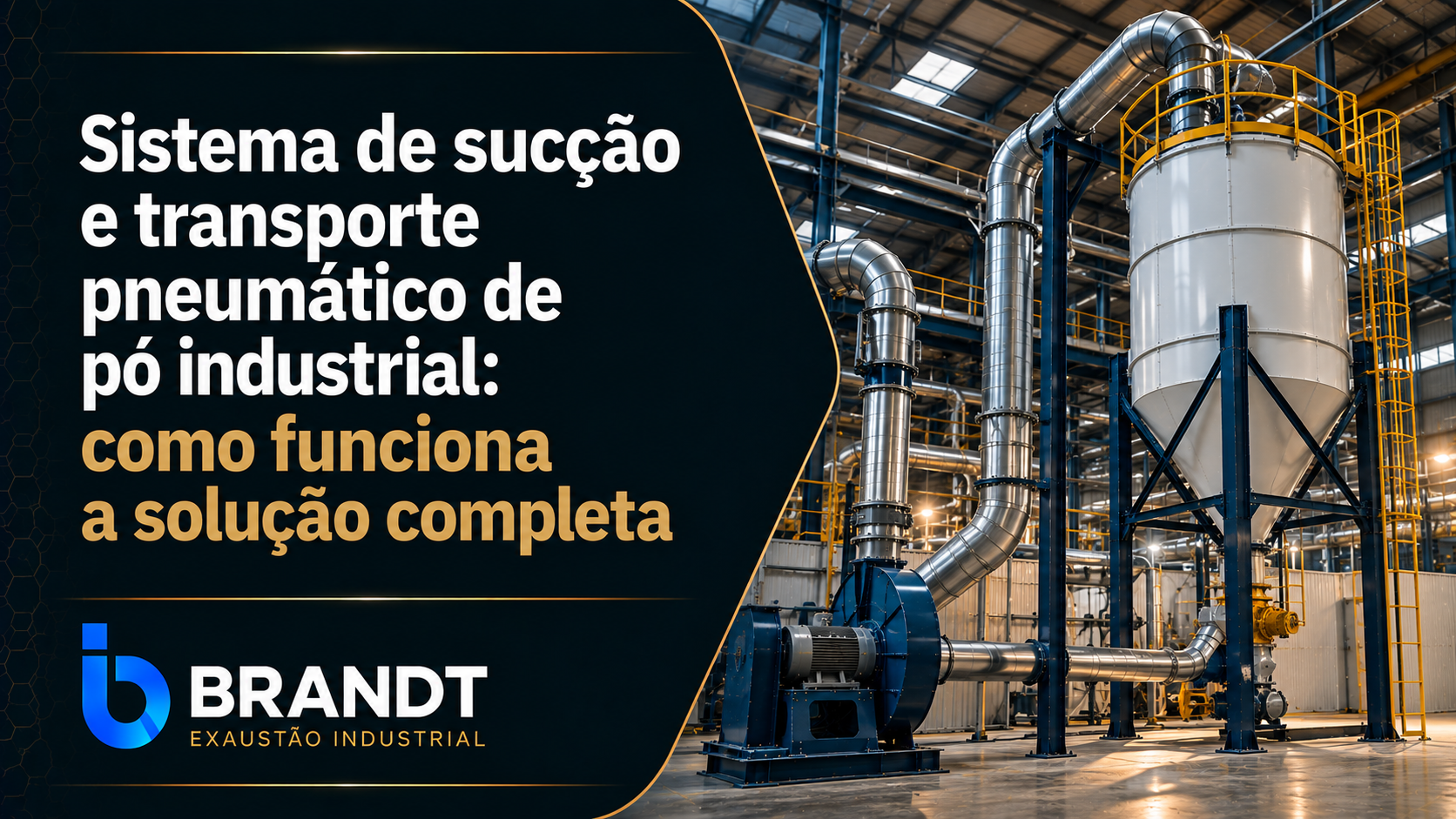Sistema de sucção e transporte pneumático de pó industrial: como funciona a solução completa