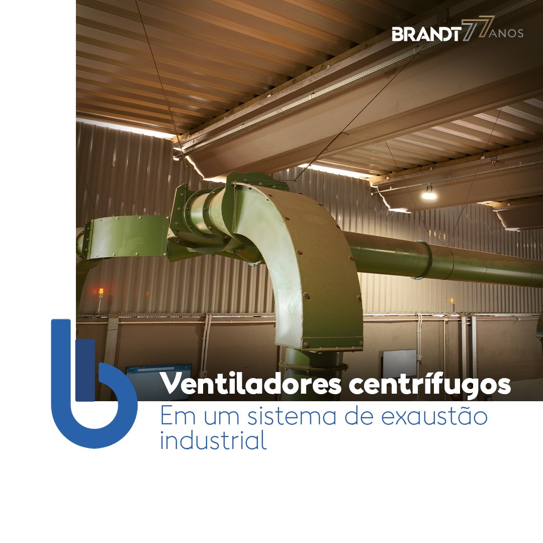 Ventiladores centrífugos em um sistema de exaustão industrial